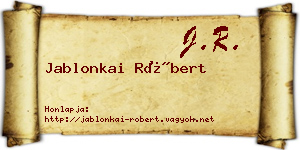 Jablonkai Róbert névjegykártya