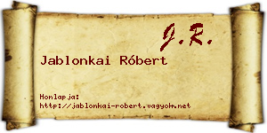 Jablonkai Róbert névjegykártya